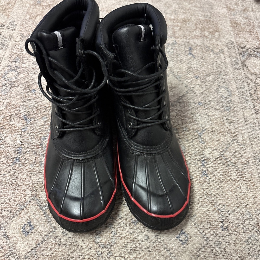 Public Opinion Basic Black Rubber Tip Fairbanks Weather Boot Size 9 Medium